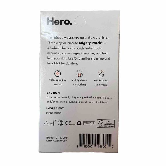 Hero Mighty Patch Duo Blemish Shields 6 Daytime 6 Nightime Brand New - Picture 2 of 4